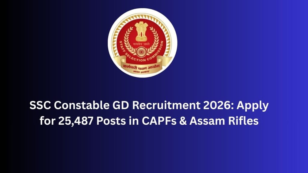 SSC Constable GD Recruitment 2026: Apply for 25,487 Posts in CAPFs & Assam Rifles | Blog Hunter